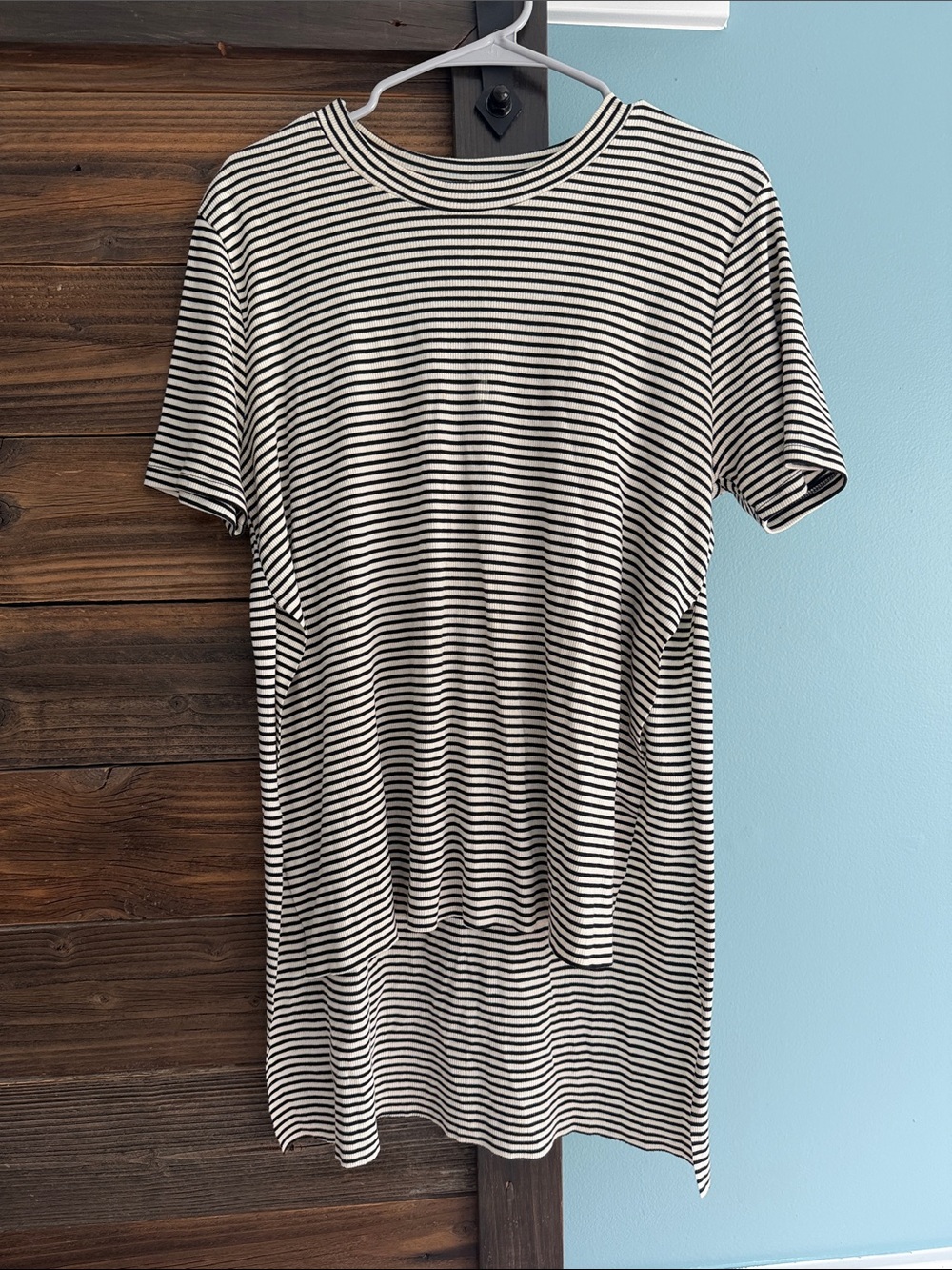 Tobi Black and White Striped Short Sleeve Tee